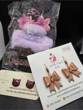 Little Lily’s Gem Hair Accessories & Earrings Set  Kawaii Bundle